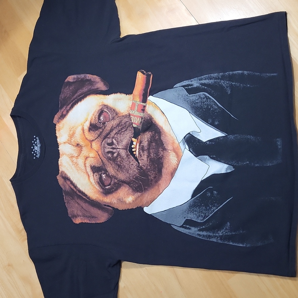 MEN IN BLACK MIB Universal Studios Frank The Pug Dog Black T-Shirt Xtra Large XL